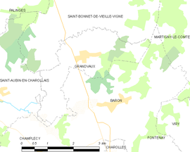 Mapa obce Grandvaux