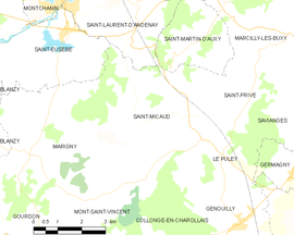 Mapa obce Saint-Micaud