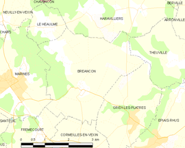 Mapa obce Bréançon