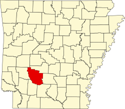 Map of Clark County within Arkansas