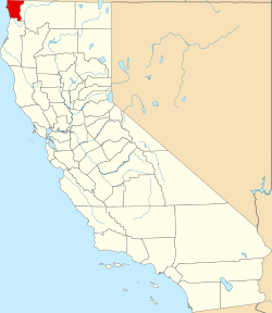 map of California highlighting Del Norte County