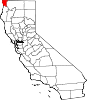 Del Norte County map Map of California highlighting Del Norte County.svg