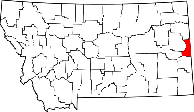 Map of Montana highlighting Wibaux County.svg