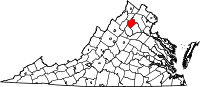 Map of Virdžinija highlighting Rappahannock County