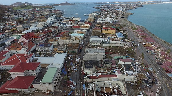 Marigot in 2017 after Hurricane Irma, which severely impacted the tourism-dependent economy