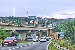 Pohled na část Matulji a dálnici A7