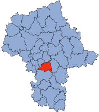 Okres Piaseczno na mapě vojvodství
