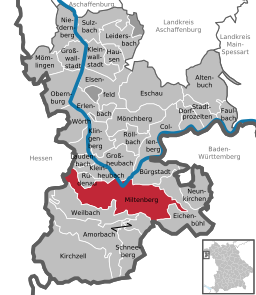 Läget för Miltenberg, Tyskland i Landkreis Miltenberg