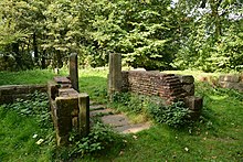 Clayton Hall Moated site of Clayton Hall, adjacent fishponds and channels - remains of building.jpg