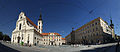 Panorama of Moravian square in Brno with the Church of the Saint Thomas.   This image was created with Hugin.
