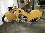Moto Belge Cseol se trouvant dans la salle d'exposition du Bois du Cazier à Marcinelle