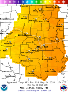 Area served by the Little Rock office NWS Little Rock Service Area.png