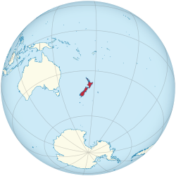 Neuseeland auf dem Globus (Neuseeland zentriert) .svg