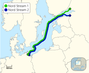Nord Stream: Gasodutos de gás natural sob o Mar Báltico conectando a Rússia e a Alemanha