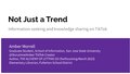 Not Just a Trend Information-seeking and knowledge sharing on TikTok