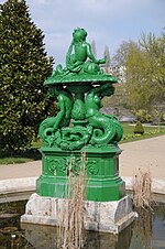 Fuente de jardín de plantas