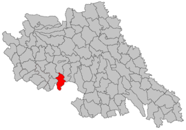 Ubicación en el condado de Iași