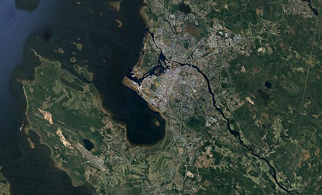 Satellite image of the Oulu region.