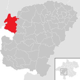 Poloha obce Pöndorf v okrese Vöcklabruck (klikacia mapa)
