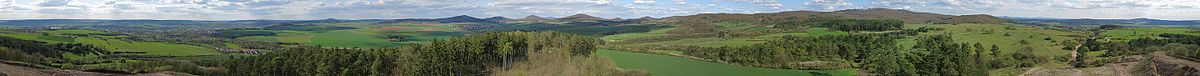 360°-panoramic view from the lookout-tower "Via regia" near Hünfeld in Hesse, Germany