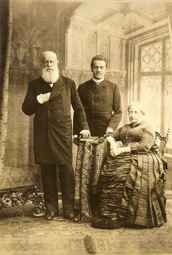 Prince Pedro Augusto with his maternal grandparents Emperor Pedro II of Brazil and Empress Teresa Cristina, 1887