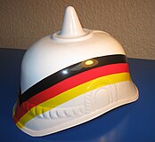 Plastic novelty helmet modeled after the Pickelhaube