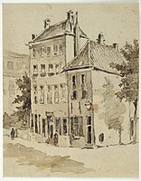 Gezicht op het Glazen Huis aan de Mariaplaats te Utrecht, ca. 1850-1860
