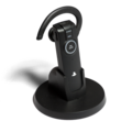 The PlayStation 3 Bluetooth Headset on a charging stand.