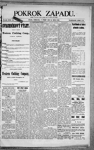 <i>Pokrok Západu</i> Czech language newspaper in Nebraska, United States
