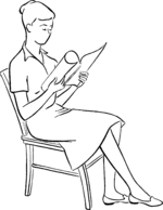 3. Sit well back in chair with body in balance.
