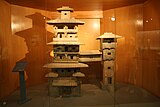 Two residential towers joined by a bridge, pottery miniature, Han dynasty (202 BC – AD 220)