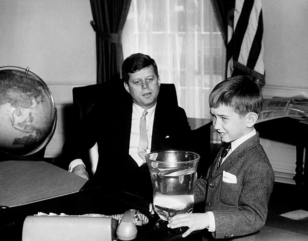 Robert F. Kennedy Jr. with his uncle John F. Kennedy in the Oval Office in 1961