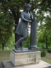 Monument til Pushkin i Dolna.  Moldova.