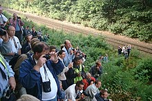 Railfan photographers in Belgium in September 2003, at the farewell of the NMBS/SNCB Class 51 locomotive Railfan photographers.jpg