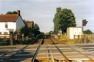 Swineshead station Railway Station and crossing, Swineshead, Lincs - geograph.org.uk - 86541.jpg