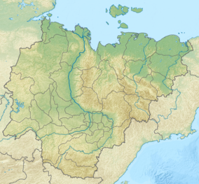 Карта, показваща местоположението на природен парк Мома