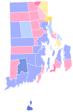 Results by municipality
York
York--30-40%
York--40-50%
York--50-50%
York--60-70%
Whitehouse
Whitehouse--30-40%
Whitehouse--40-50%
Whitehouse--50-60%
Pires
Pires--30-40%
Pires--40-50% Rhode Island Democratic gubernatorial primary results by municipality, 2002.svg