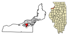 Rock Island County Illinois Incorporated and Unincorporated areas Milan Highlighted.svg