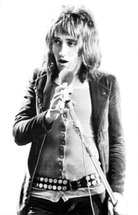Rod Stewart scored his debut hit this year with "Maggie May"/"Reason to Believe", which spent five weeks at the top of the UK Singles Chart and became the second best selling single of the year. Rod Stewart (1971).png