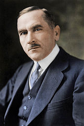 Roman Dmowski's National Democracy ideology proved highly influential in Polish politics. He favored the dominance of Polish-speaking Catholics in civic life without concern for the rights of ethnic minorities, in particular the Jews, whose emigration he advocated. Roman Dmowski in color.jpg