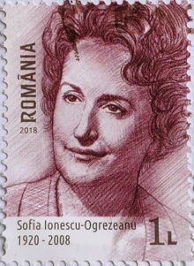 Romanian stamp of Sofia Ionescu-Ogrezeanu.png