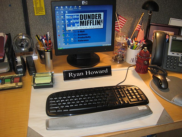 Ryan's desk on the set of the show in 2009