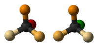 The SN2 reaction causes inversion of stereochemical configuration, known as Walden inversion. SN2-Walden-before-and-after-horizontal-3D-balls.png