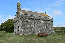 Chapel of Our Lady and Saint Non, Pembrokeshire, built 1934. Saint Non's Chapel - Aussen.jpg