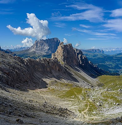 The Chedul valley in the Puez-Geisler Nature Park the in Val Gardena in the Dolomites - South Tyro