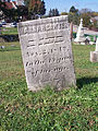 Grave marker in Bethel Cemetery, Bethel Park, Pennsylvania