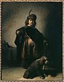 Self-portrait in oriental attire with poodle, by Rembrandt van Rijn.jpg