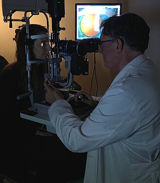 Slit lamp eye examination