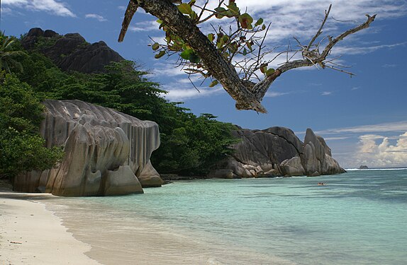Famous granite beach Anse Source d'Argent, La Digue, Seychelles