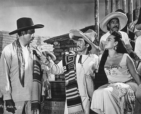 From left to right: Aguilar, Toshiro Mifune, and Flor Silvestre in Animas Trujano (1964)